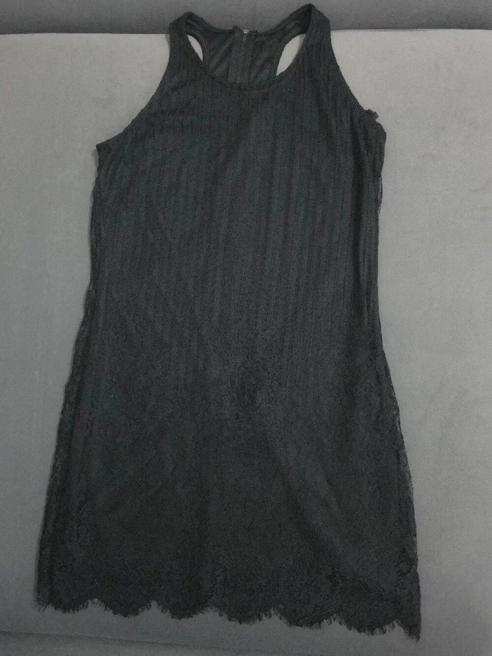 Black Lace Trim Mini Dress Size Small – Racerback Style - Picture 3 of 6